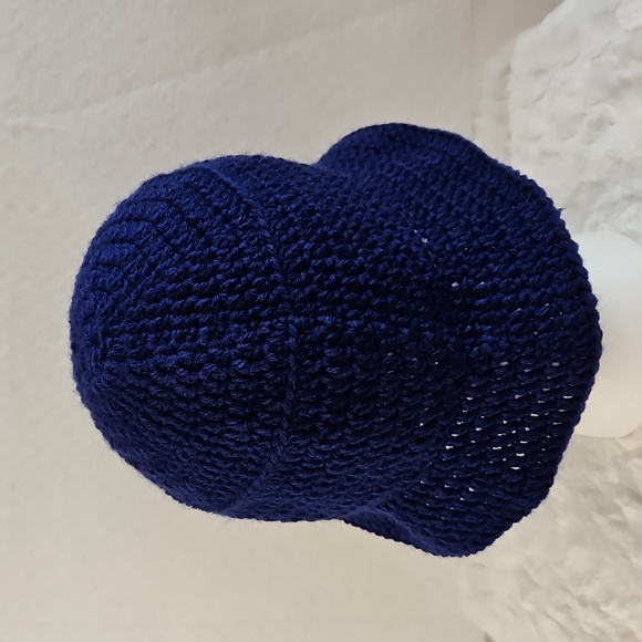 Navy Blue Crochet Bucket Mens Hat - Picture 3 of 5